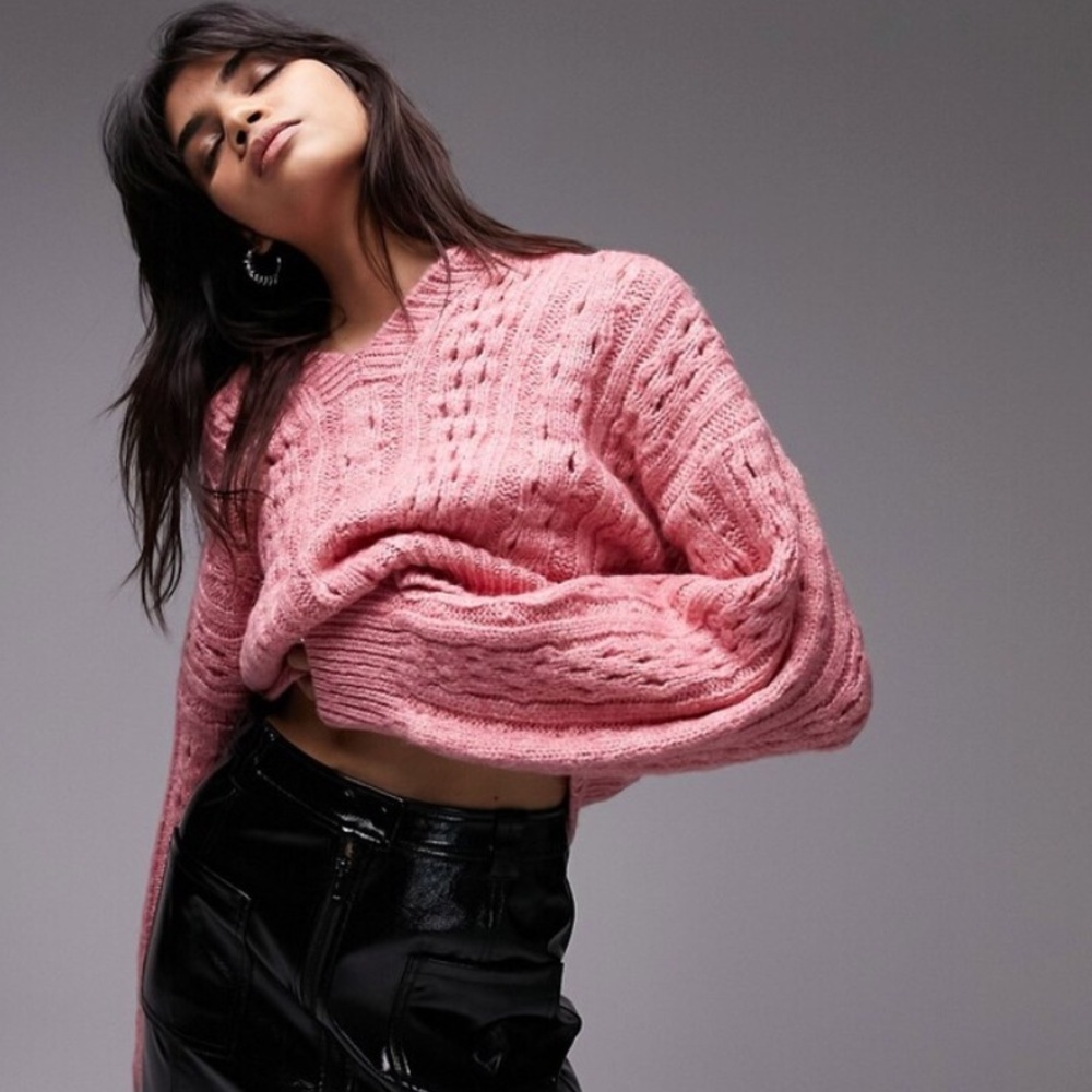 Topshop Cable Knit Sweater